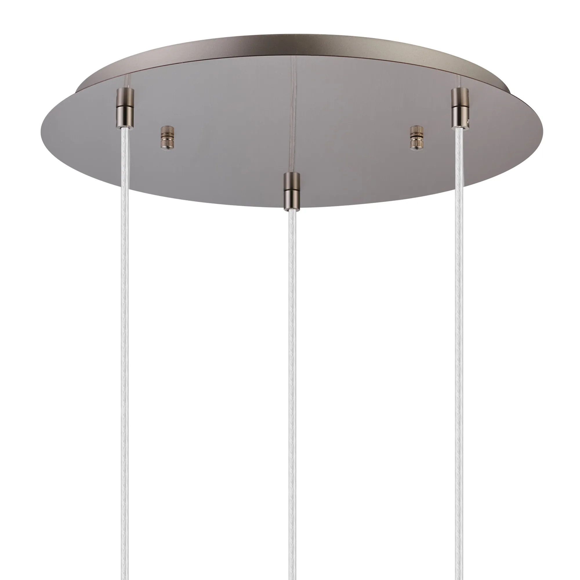Lori 40cm Round Pendant, 3 Light Adjustable E27, Satin Nickel/Amber Open Mouth Round Globe Shades DK1365  Deco Lori Satin Nickel